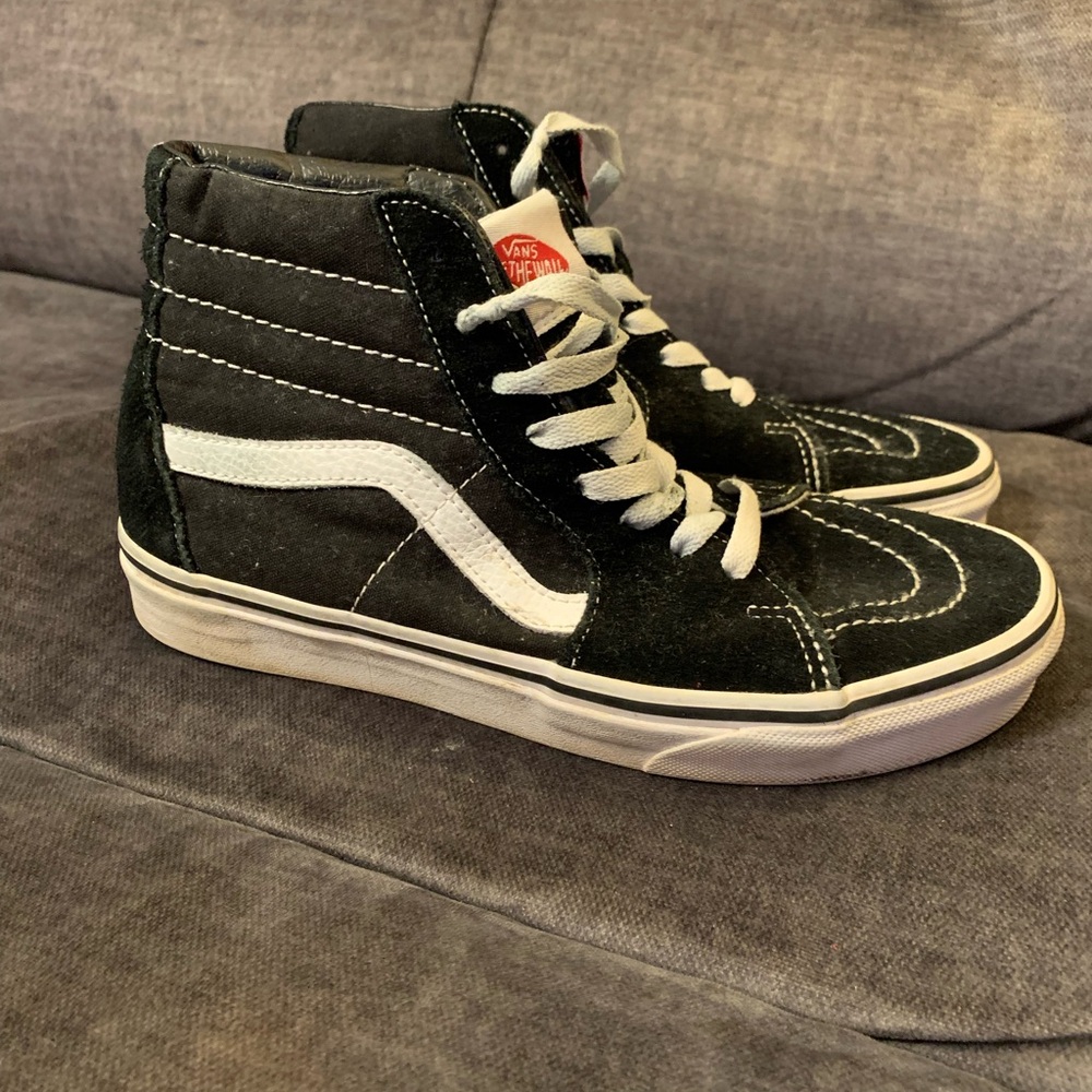 Vans Black and White Sk8-Hi Sneakers Women size-7